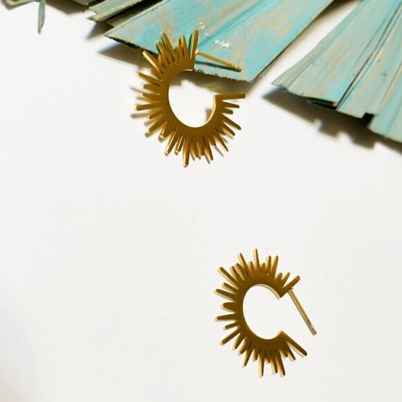 Anthro sun radiant earrings #120 - Picture 2 of 5